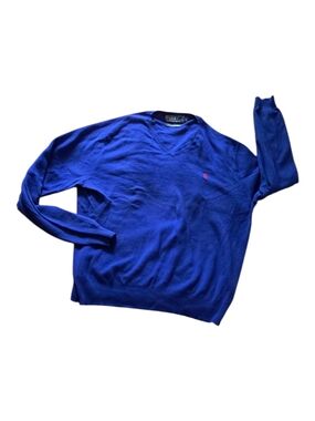 Ralph Lauren Men's Pima V-Neck Sweater - Cobalt Blue
